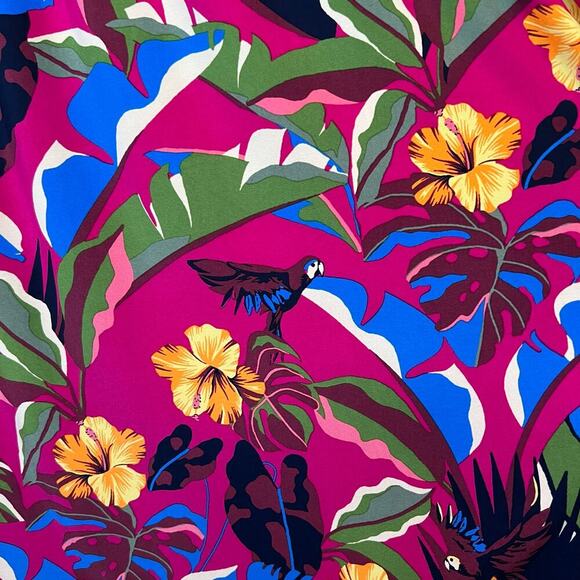 CHICO'S Classic Pleat Rainforest Sleeveless Botanic Berry Maxi Dress Size 2 = 12 - Picture 6 of 14